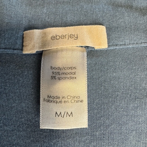 Eberjey GISELE Short Sleeve & Crop PJ Set in Coastal Blue & Ivory. PERFECT! Sz M - Picture 8 of 16